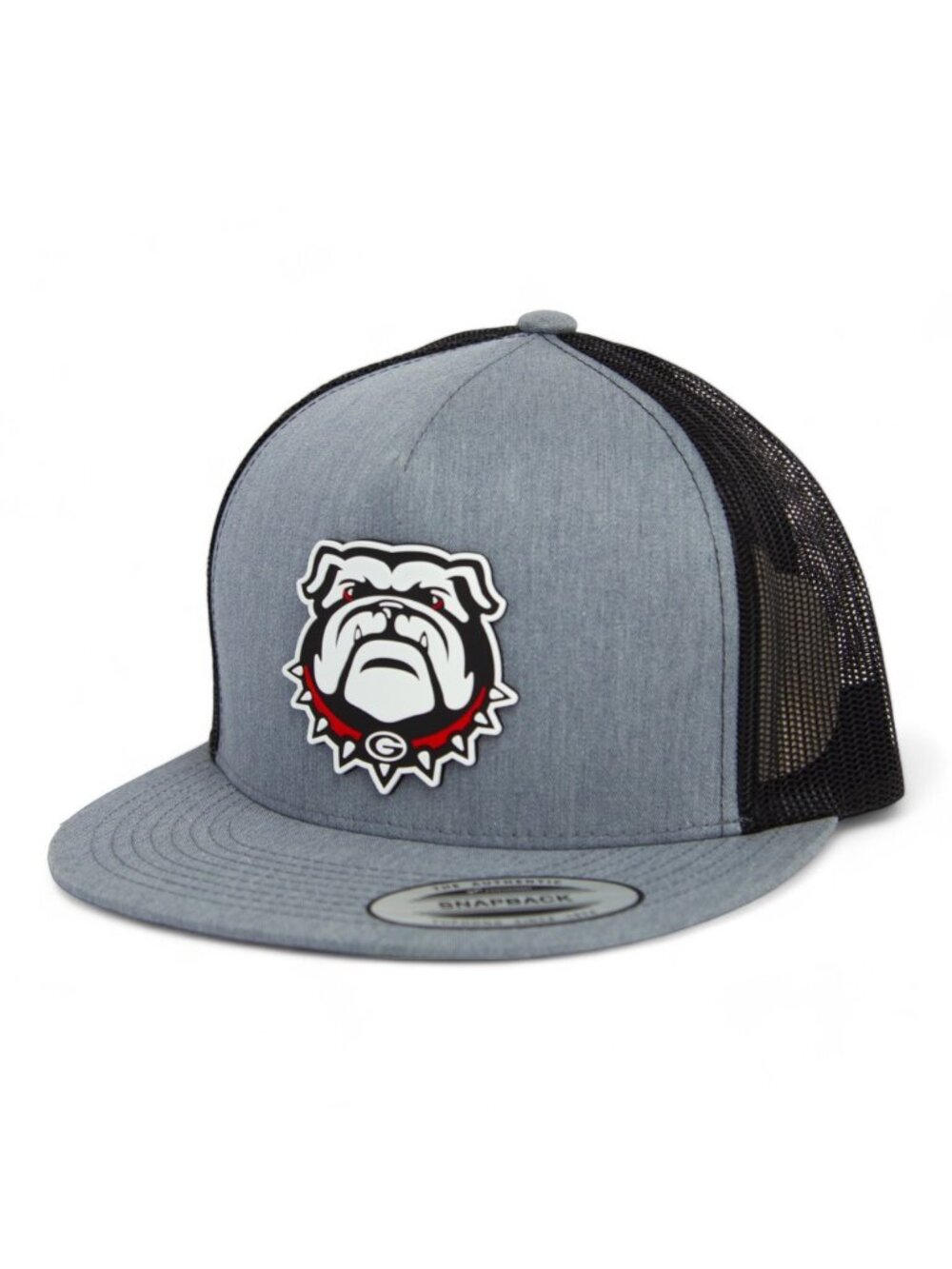 Georgia Bulldogs UGA 3D YP Snapback Flat Bill Trucker Hat- Heather Grey/ Black